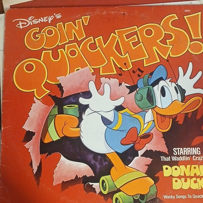Disneyland Records Goin' Quackers! Vinyl Sing-Along Donald Duck Goofy 2513