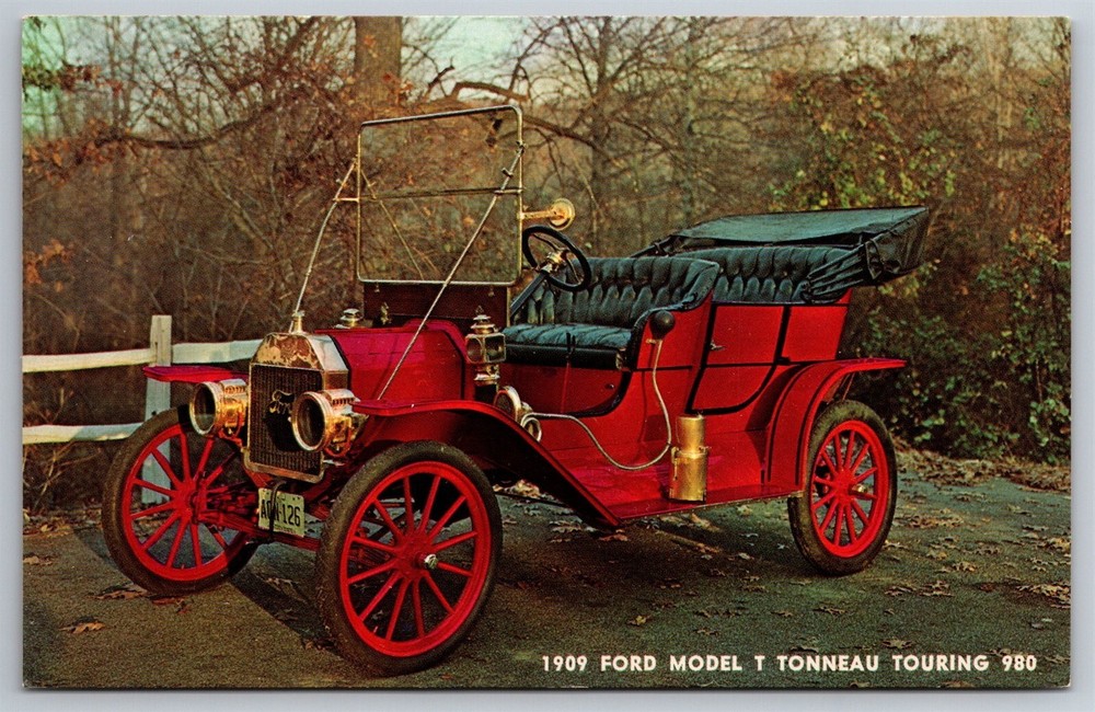 1909 Ford Model T Tonneau Touring Car Postcard R5
