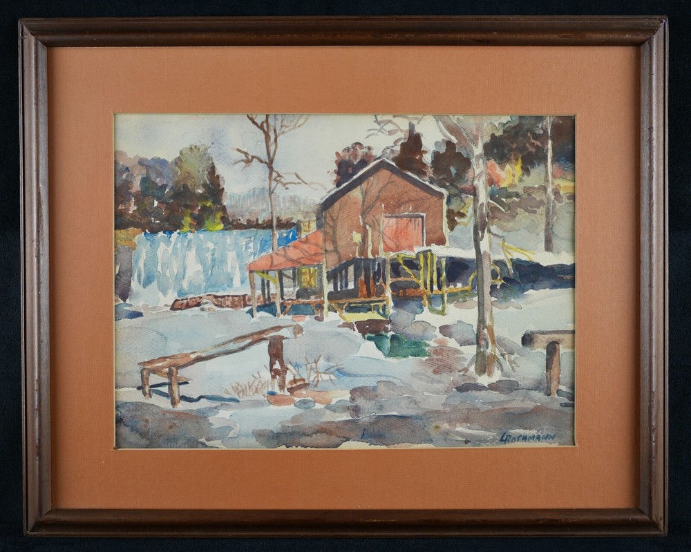 Vintage Framed Original Landscape Watercolor Painting 
