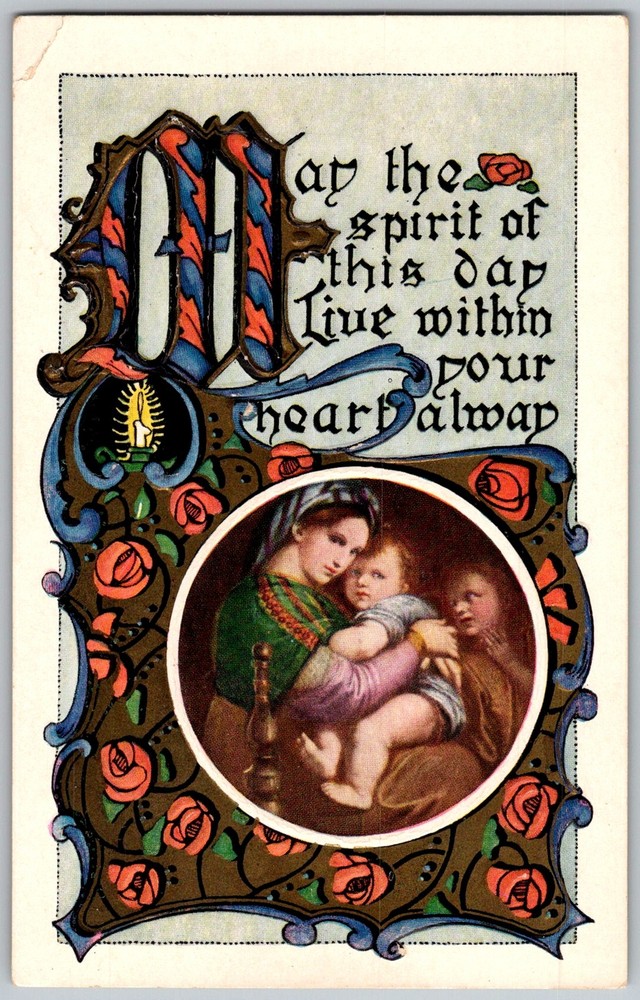Antique Postcard Madonna and Child 1910s