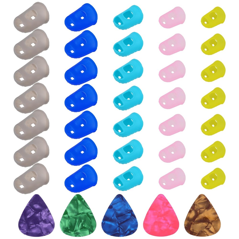 35 Pcs Guitar Finger Protector for Guitar Players Silicone Finger Protectors