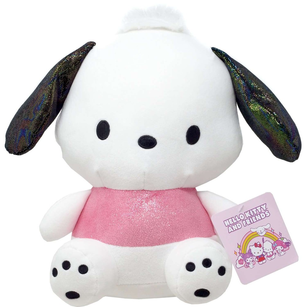 Plush - Hello Kitty and Friends Pochacco w/Pink Glitter Shirt Shiny 10