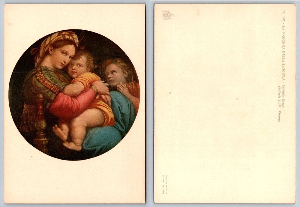 Madonna della Seggiola Raphael Art Postcard, Pitti Palace Florence Italy