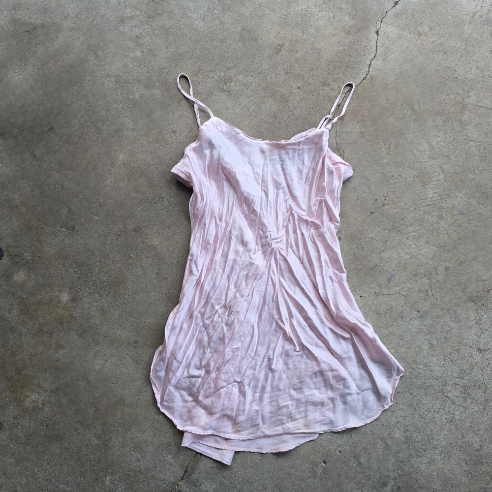 Vtg Victorias Secret Gold Label Slip Dress Small Pink Satin Lingerie