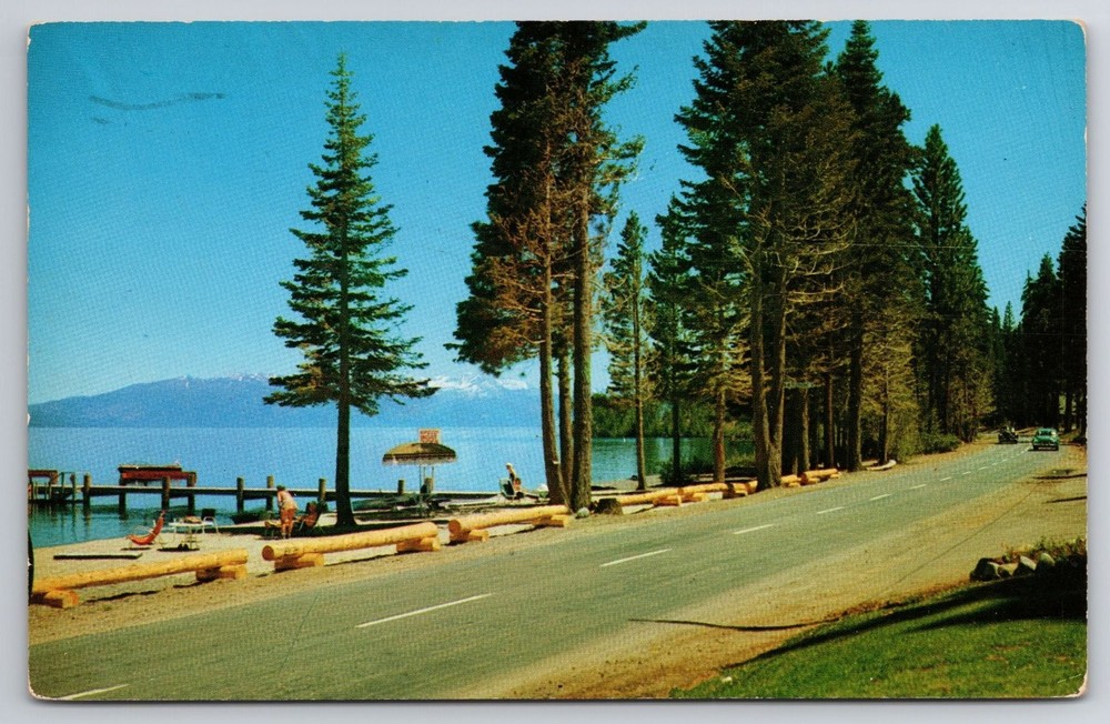 Vintage Lake Tahoe Scenic Highway Postcard 1957 Frashers Fotos California Nevada