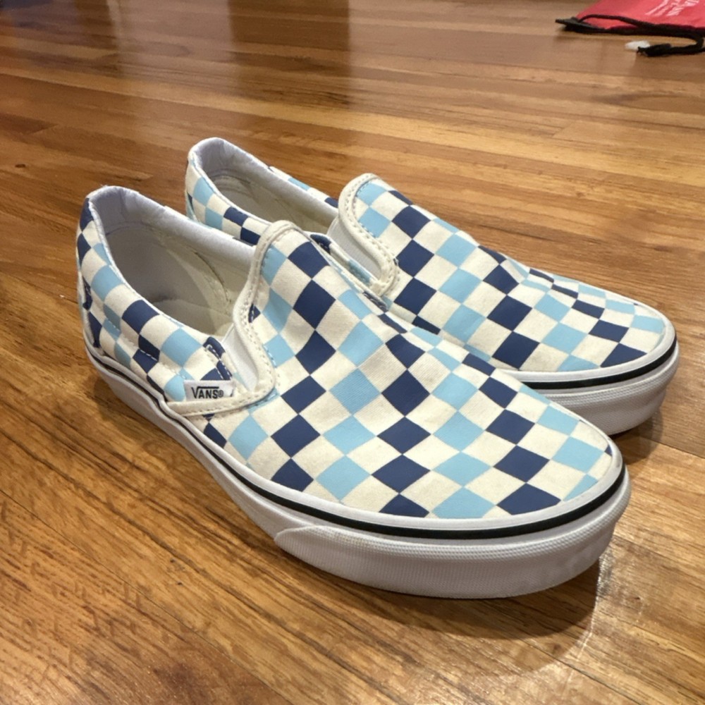 VANS Classic Slip-On Blue White Checkerboard Women’s US 7 and men’s 5.5