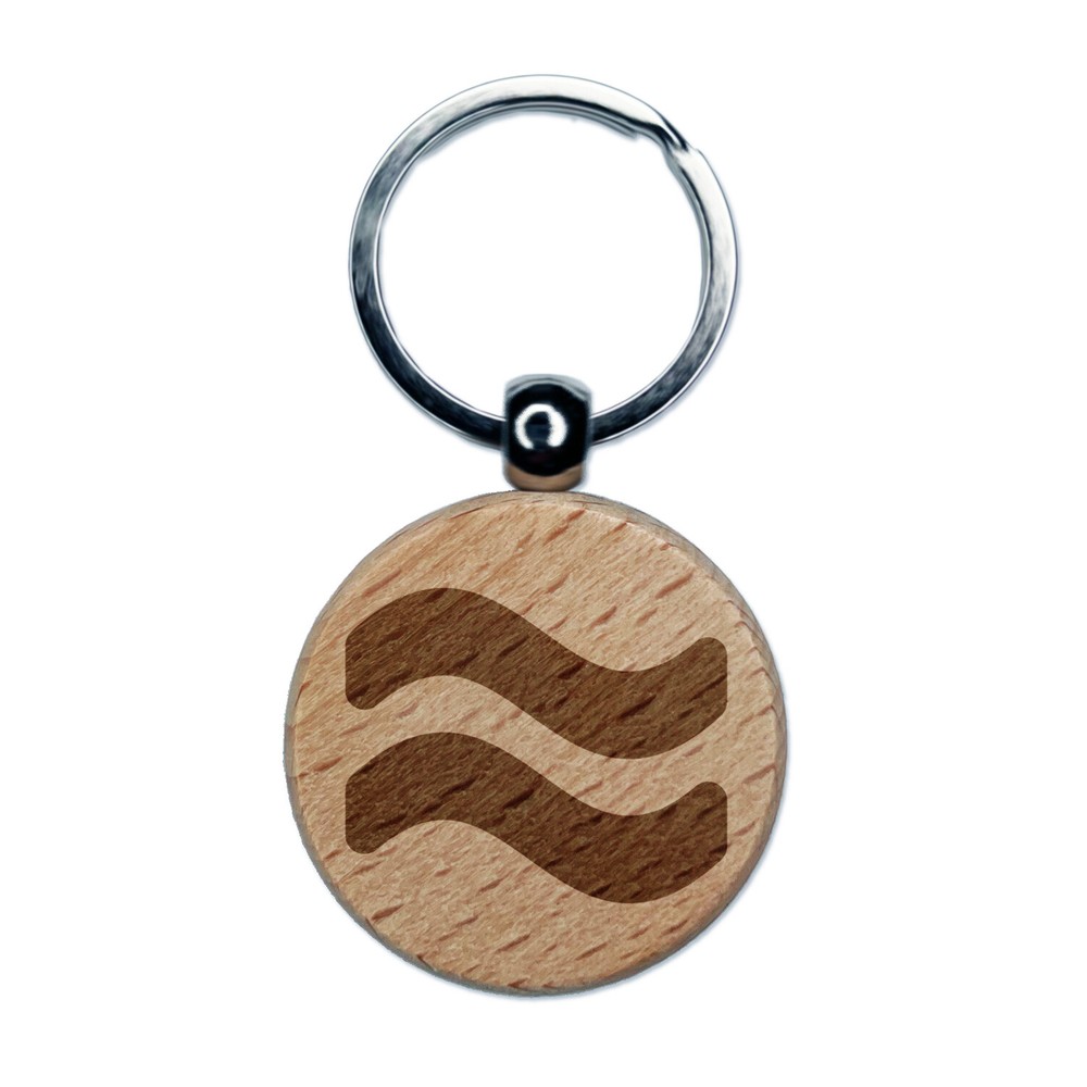 Math Symbol Engraved Wood Keychain Charm