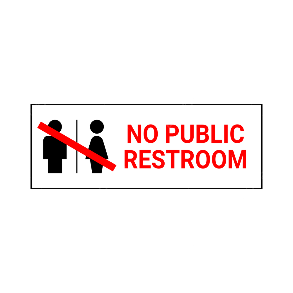 No Public Restroom sticker weatherproof bumper vinyl decal