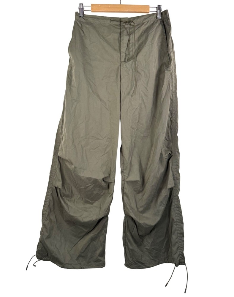 Zara oversized baggy parachute pants 90s retro olive hip hop sz M