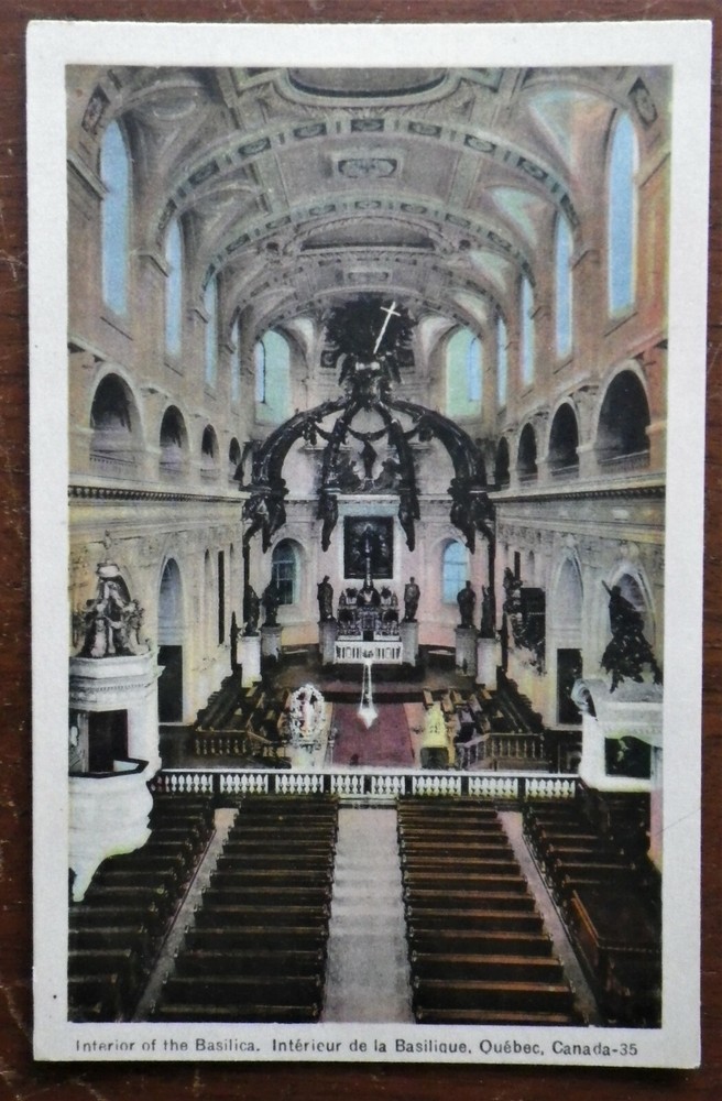 Interior Of The Basilica, Quebec, Canada Postcard