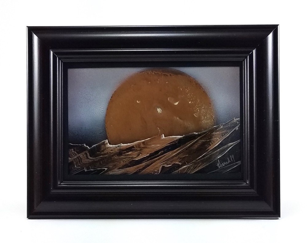 Moon Landscape Painting with Brown to Black colors by artist Jason Girard.