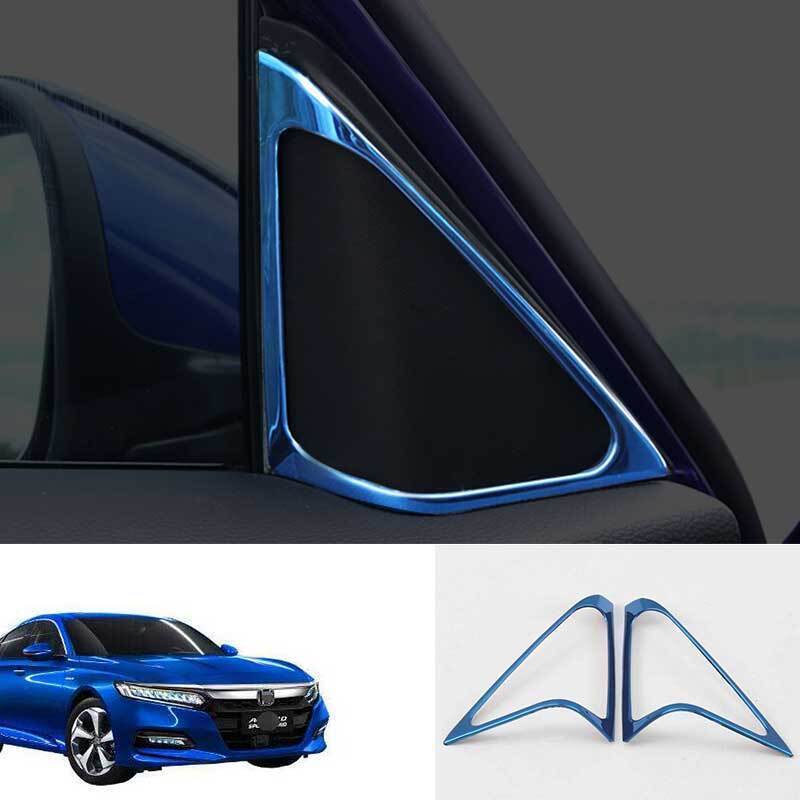 For Honda Accord 2018-2022 Blue Titanium Front Triangle A-Pillar Cover Trim 2X