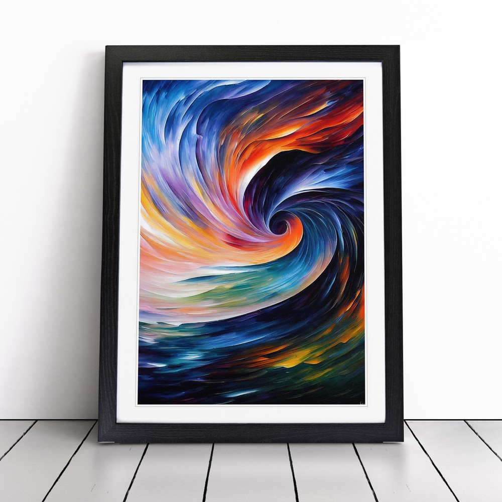 Ocean Wave Abstract No.1 Wall Art Print Framed Canvas Picture Poster Decor