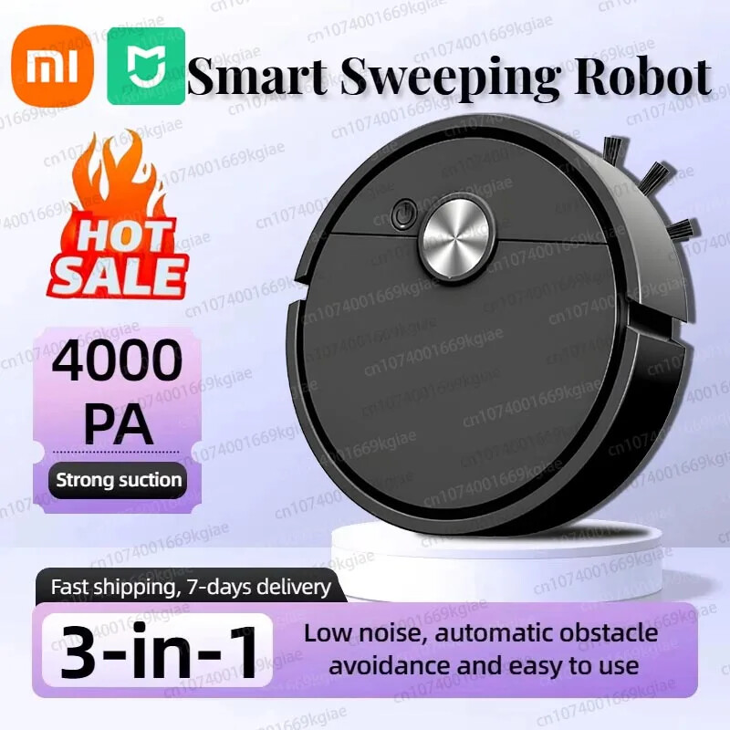 New 3 in 1 Smart Sweeping Robot Vacuum Cleaner 4000Pa Strong Suction Easy To Use