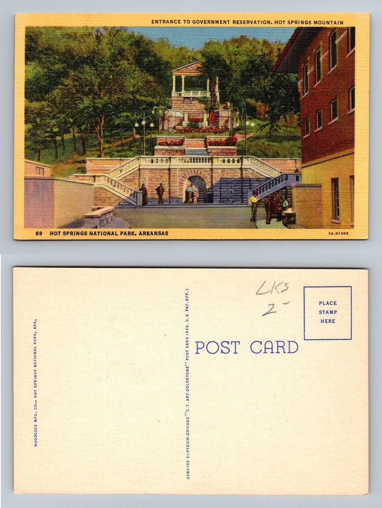 Hot Springs, AR-Arkansas Government Reservation Hot Springs Mtn Vintage Postcard