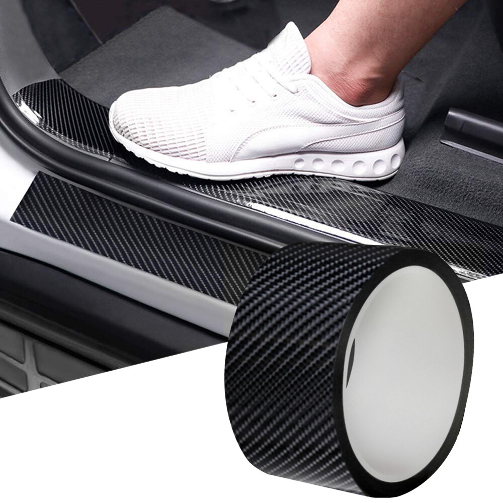 3M Carbon Fiber Adhesive Tape Car Door Sill Protector Anti-Scratch Strip