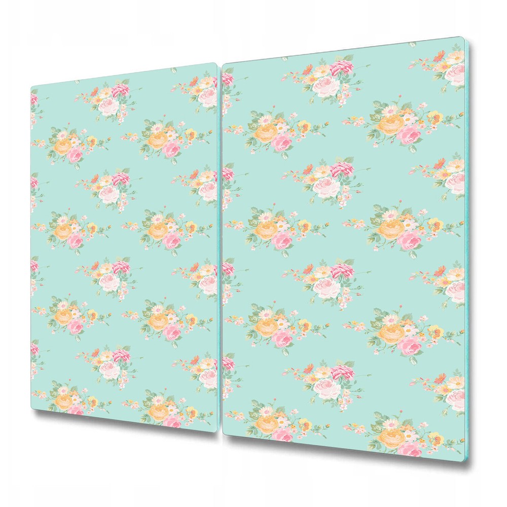 Glass Chopping Board Worktop Saver Rose pale pink and orange photo 2x30x52