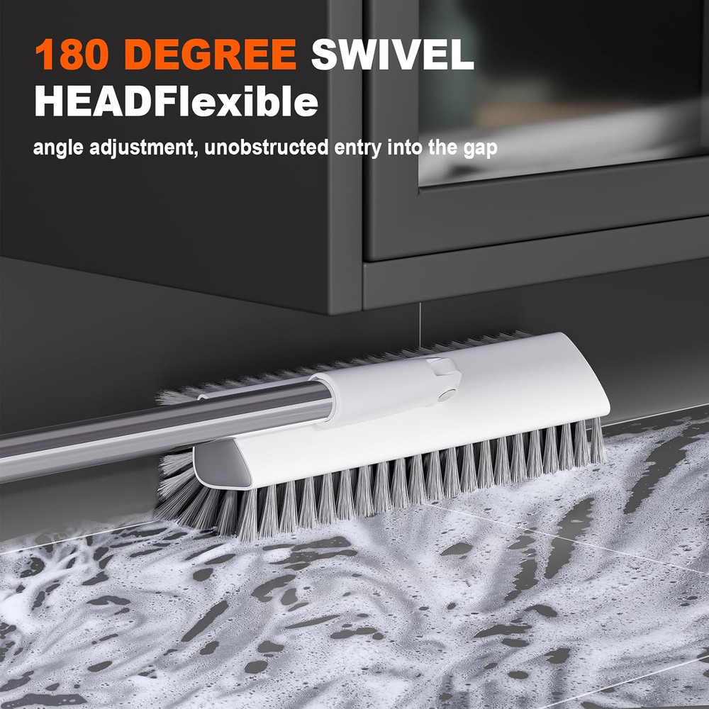 Grout Brush Heavy-Duty Tile Shower Floor Scrub Brush Long Handle Stiff Bathroom