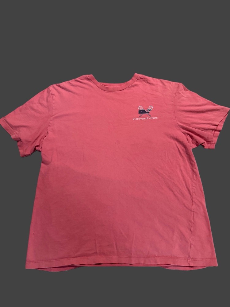 Vineyard Vines  Men's Pink Lacrosse Graphic Short Sleeve T Shirt - Size L