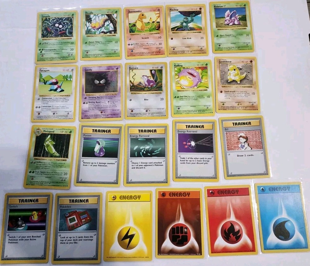 Vintage Pokemon Base Set Shadowless Lot - 21 Cards Including Charmander