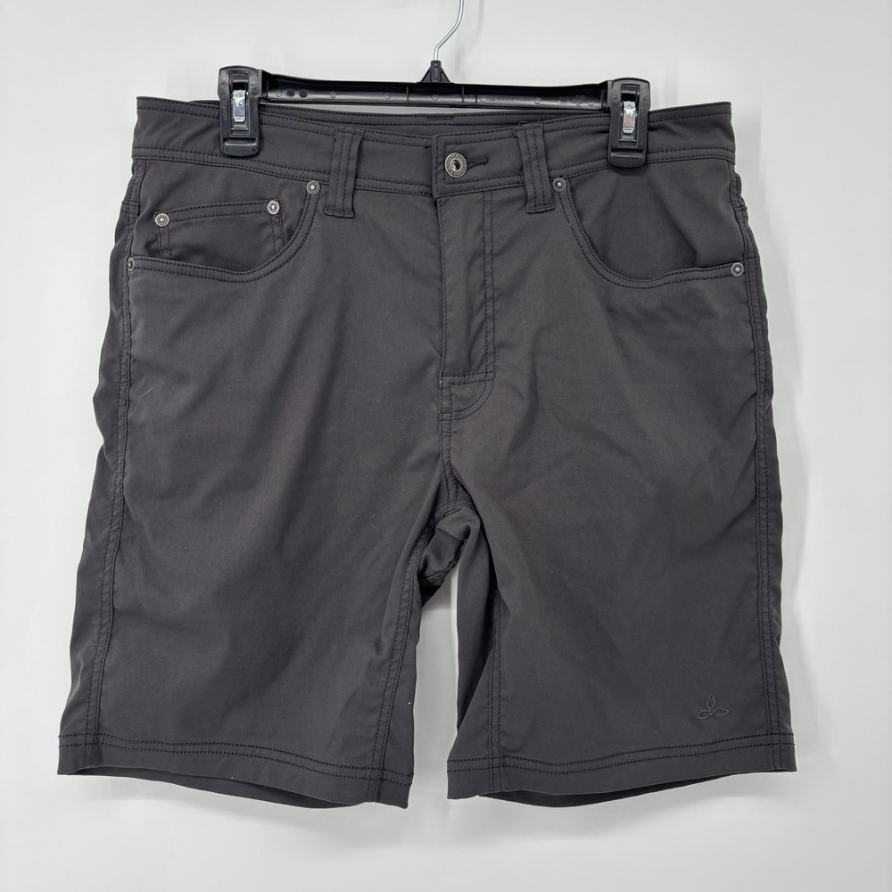 Prana Shorts Mens 32x9 Brion Performance Gray Hiking Outdoor Camp Tech Chino