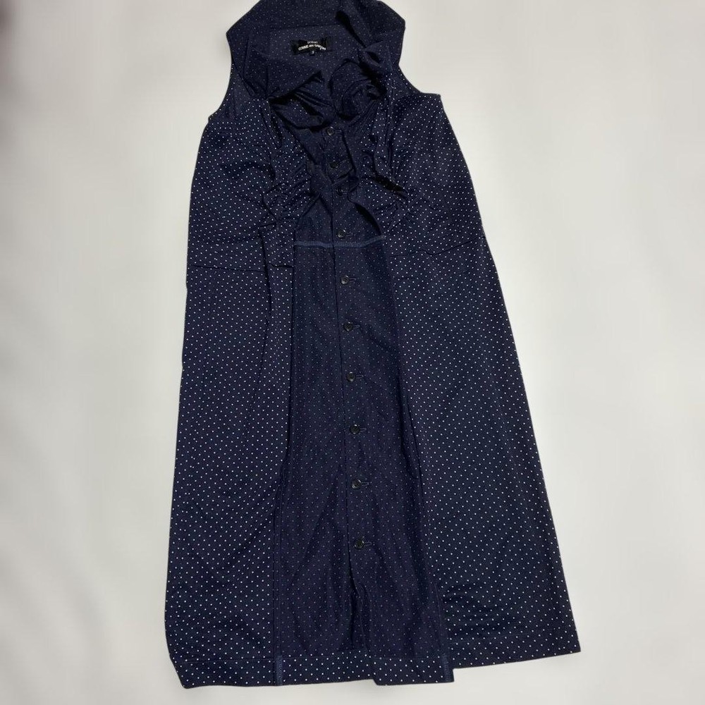 tricot Comme Des Garcons Dot Frill Gathered Sleeveless Dress Japan Size S