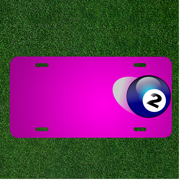 Create Your Custom Personalized Car License Plate Featuring Your Name or Poolball Sports Theme