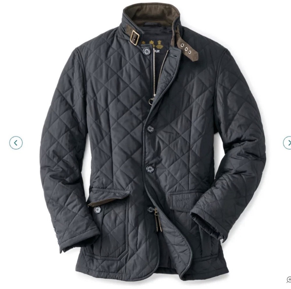 BARBOUR LUTZ Men Quilted Jacket XL Navy Blue