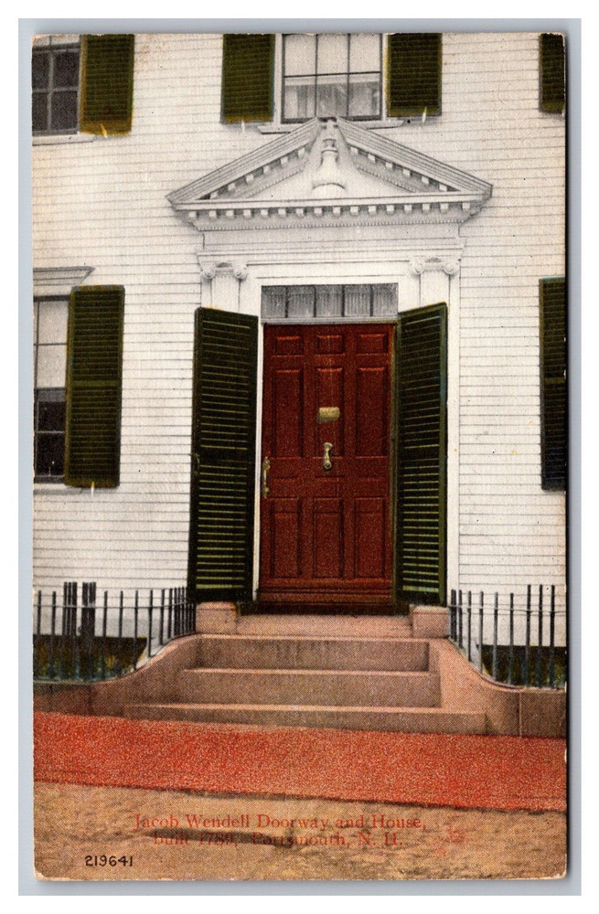 Portsmouth NH Jacob Wendell House & Doorway Divided Back Postcard