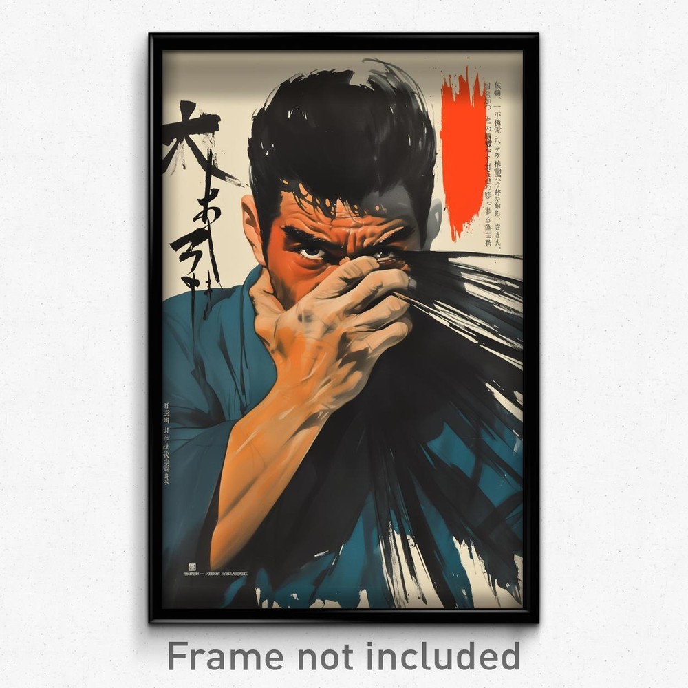Vintage Film Art Print of Agitated Man with Rolled Sleeves