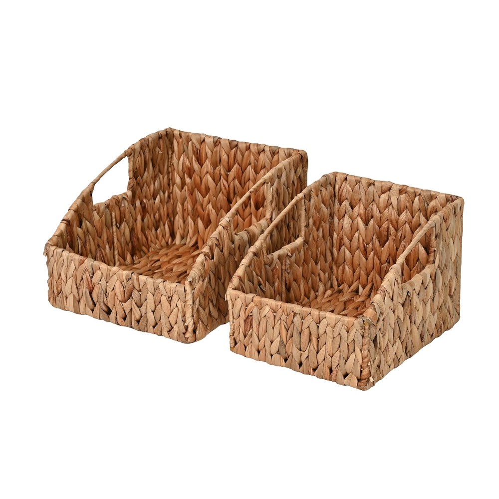 BSK1007A-2SET Havanah Southwestern Hand-Woven Hyacinth Slanted Nesting Basket...