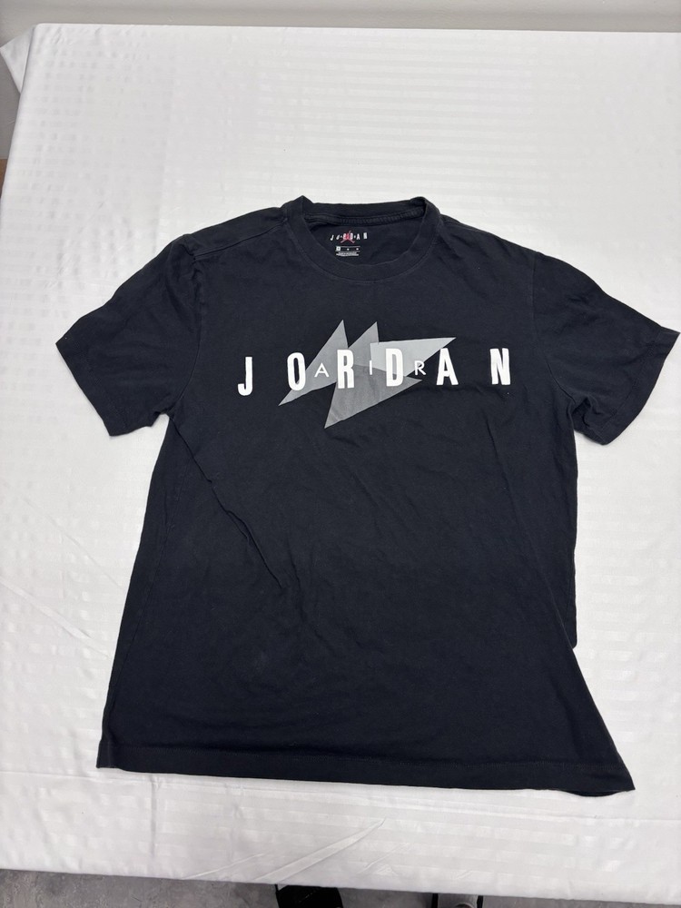 Nike Air Jordan Black Short Sleeves Standard Fit Graphic T Shirt Mens Medium