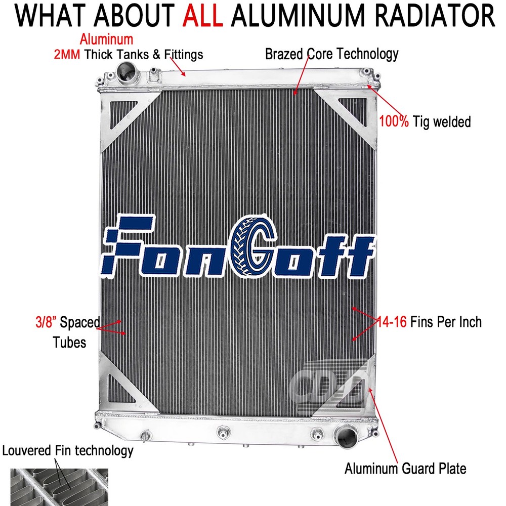 3 Row Aluminum Radiator Fit 2008-2014 12 Volvo Mack Vision Truck VAH VNL VNM VHD