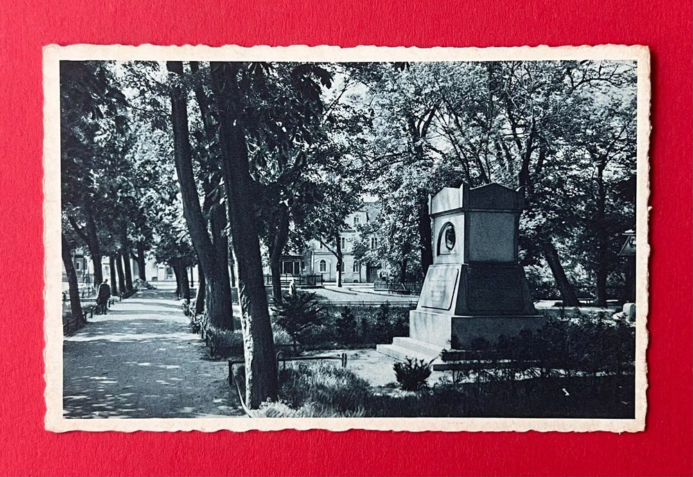 Postcard Militsch in Silesia around 1930 promenade at the Church of Grace (136462