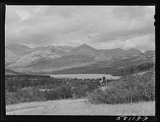 Photo:Glacier National Park Montana 1941 Lake Mountain View Wolcott FSA