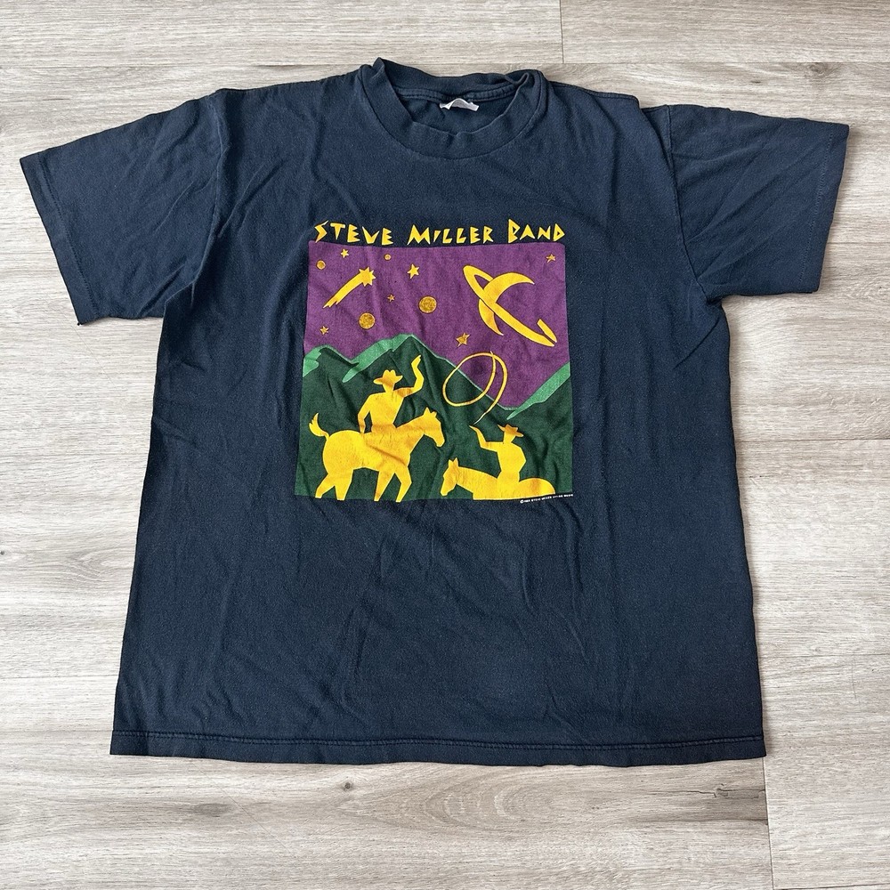 Vintage 1989 Steve Miller Band Tour T-Shirt Space Cowboy Graphic - Size XL