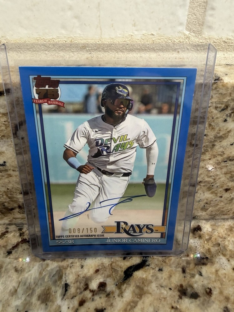2026 Topps Series 1 Junior Caminero 91A-JCA Blue On Card Auto /150
