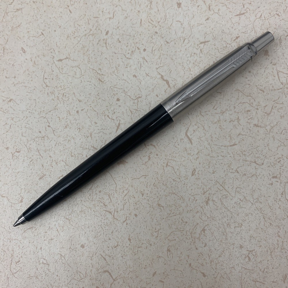 Vintage Parker Ballpoint Pen Black  Made in UK Click needs Ink