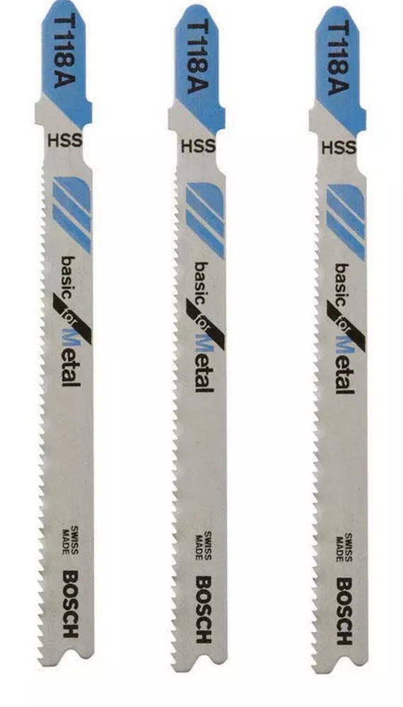 Bosch 3 in. Carbon Steel T-Shank Wavy set and milled Jig Saw Blade 24 TPI 3 pk