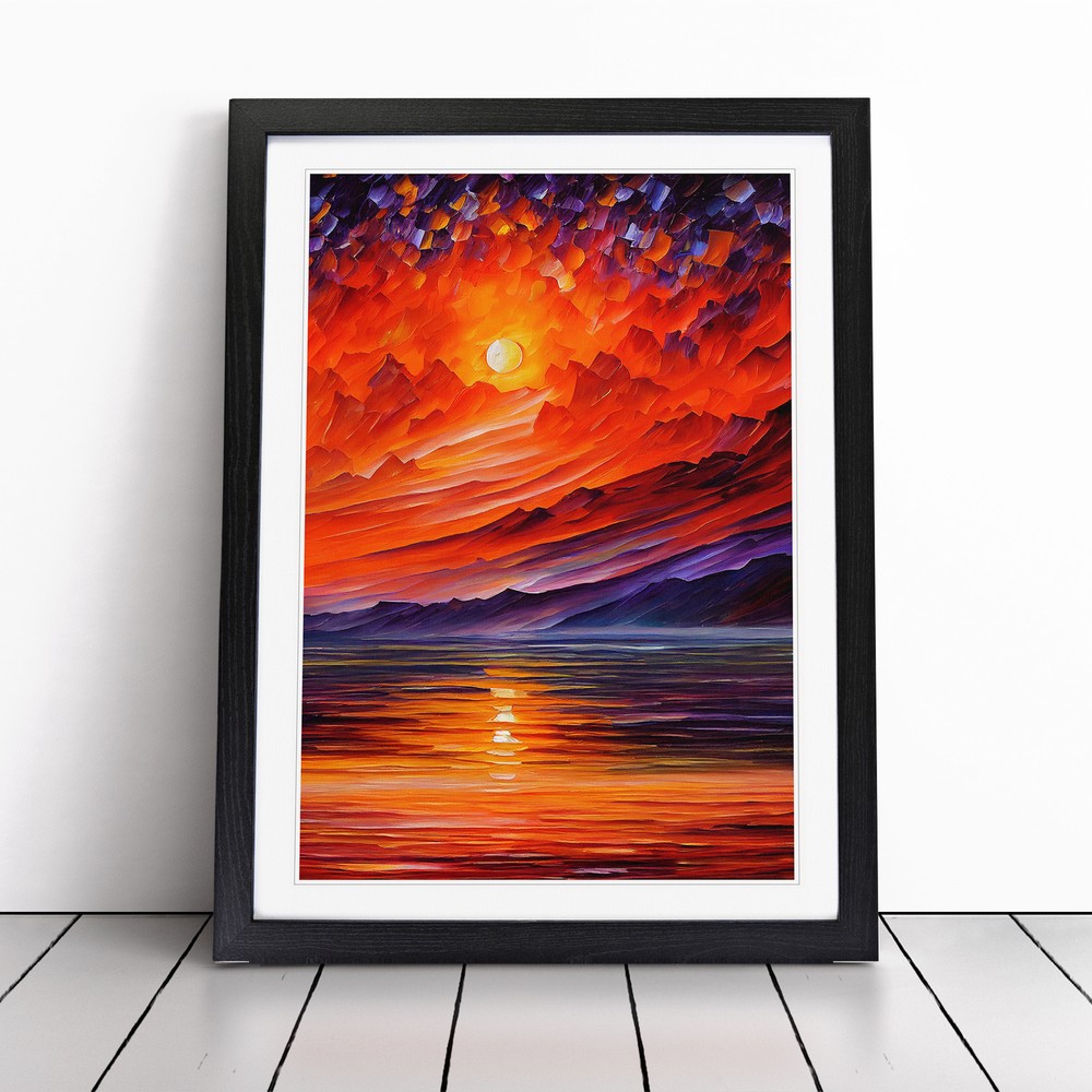 Ocean Sunset View No.4 Wall Art Print Framed Canvas Picture Poster Decor