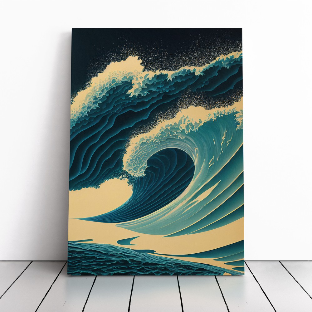 Powerful Ocean Wave Canvas Wall Art Print Framed Picture Home Decor Living Room