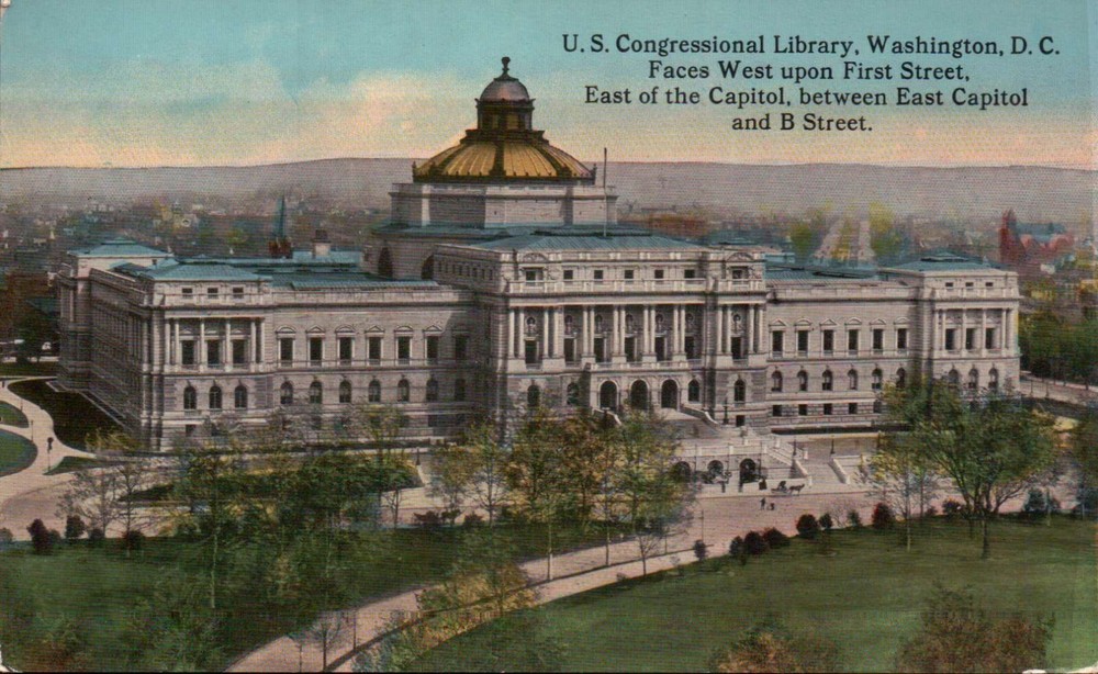 U.S. Congressional Library, Washington DC --- Old Vintage Standard Postcard