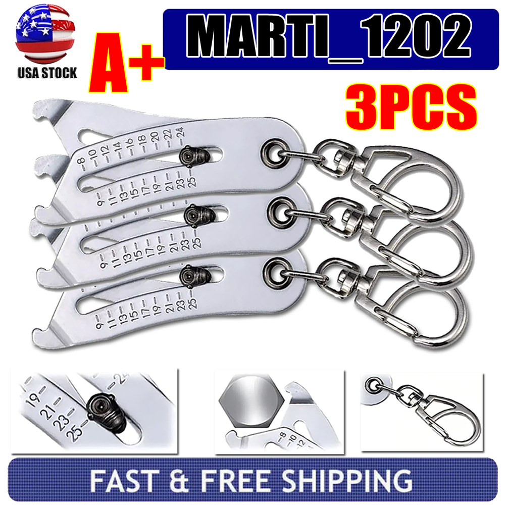 Portable Precise Thread Size Checker Keychain Thread Size Verification 3 pcs new