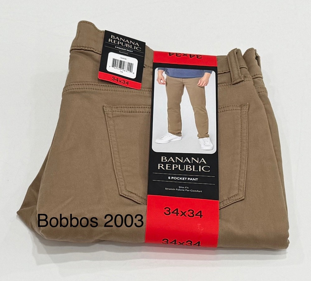 Banana Republic Men's 5 Pocket Pants, Tan, Size 34X34