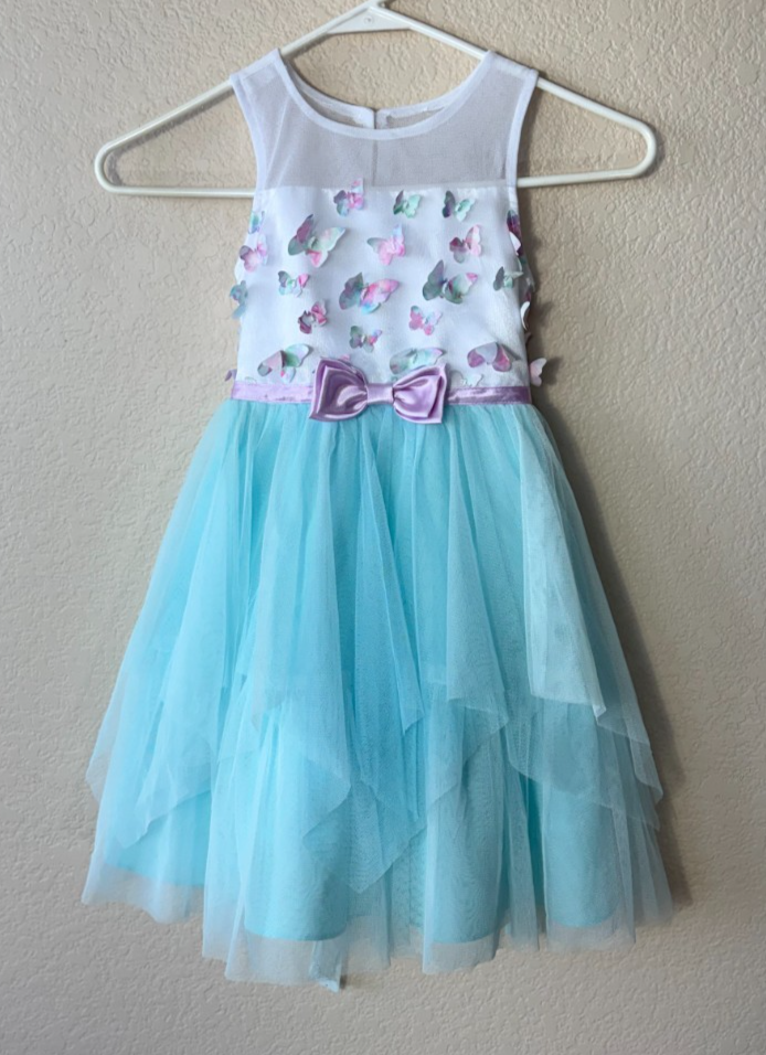 Jona Michelle Dress Girls Size 5 Easter Spring Dress w Butterflies Party Wedding