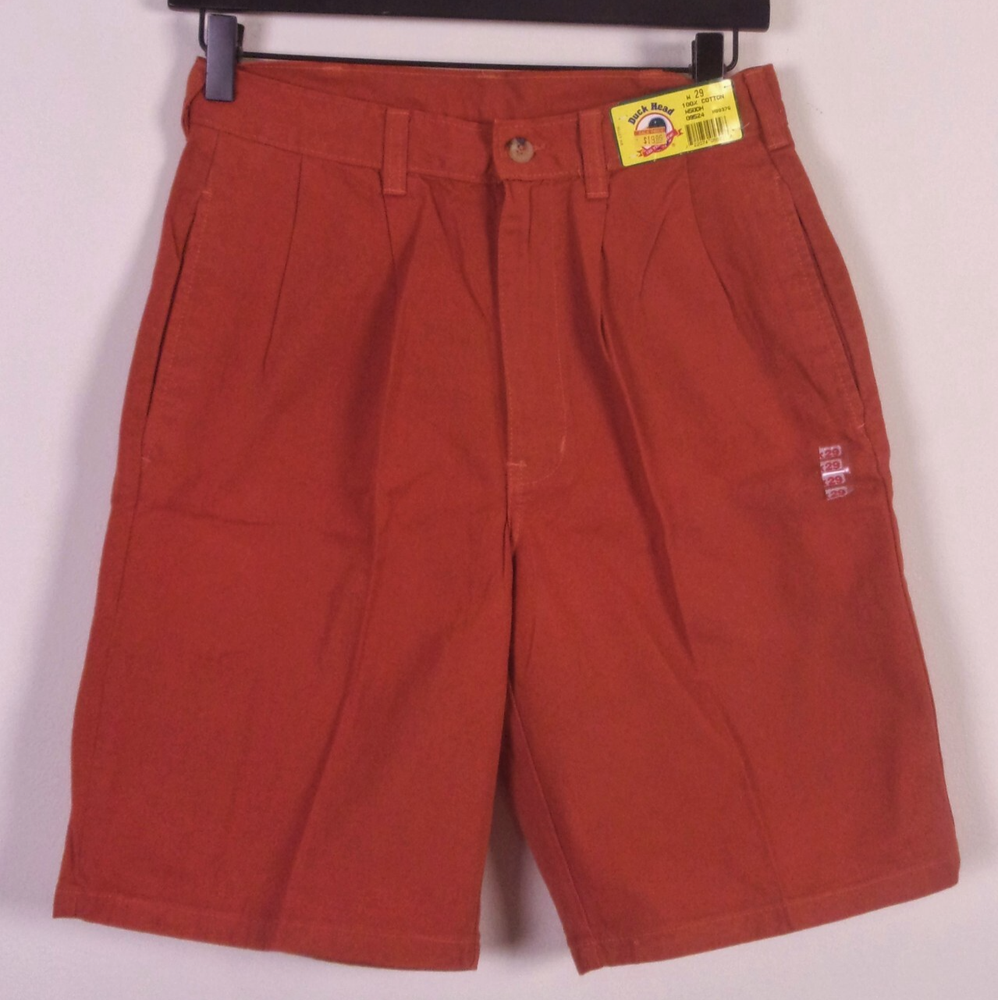 vintage 80s Duck Head Canvas Shorts NWT NOS Deadstock Cinnamon SZ 29