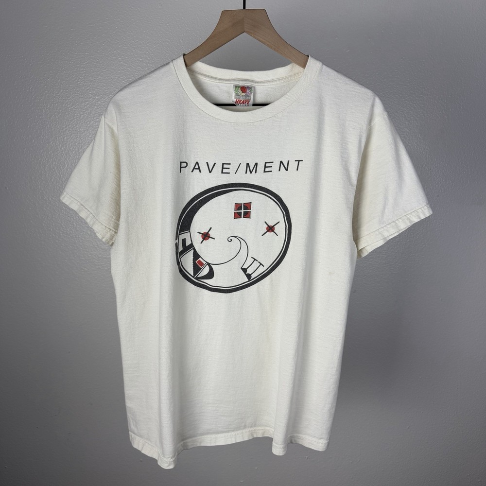 Vintage 90’s Pavement Diagram T Shirt Green Indie Rock Band Tour Size Large