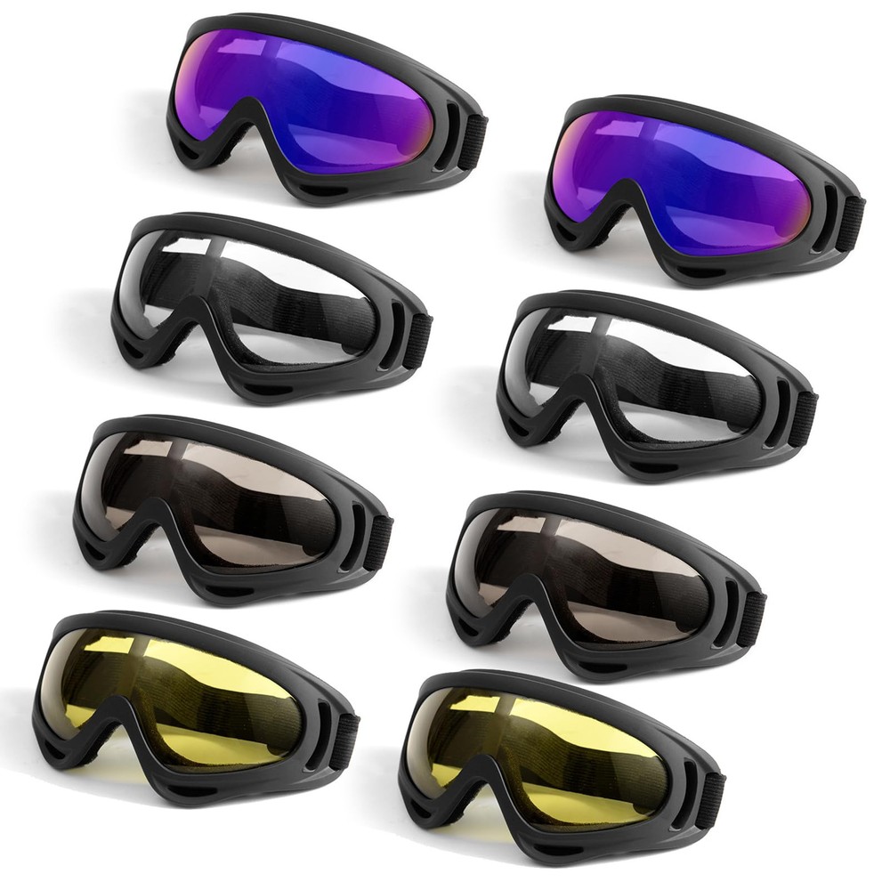 8 Pack Motorcycle Goggles, Ski Goggles Dirt Bike Goggles, Snowboard Goggles f...