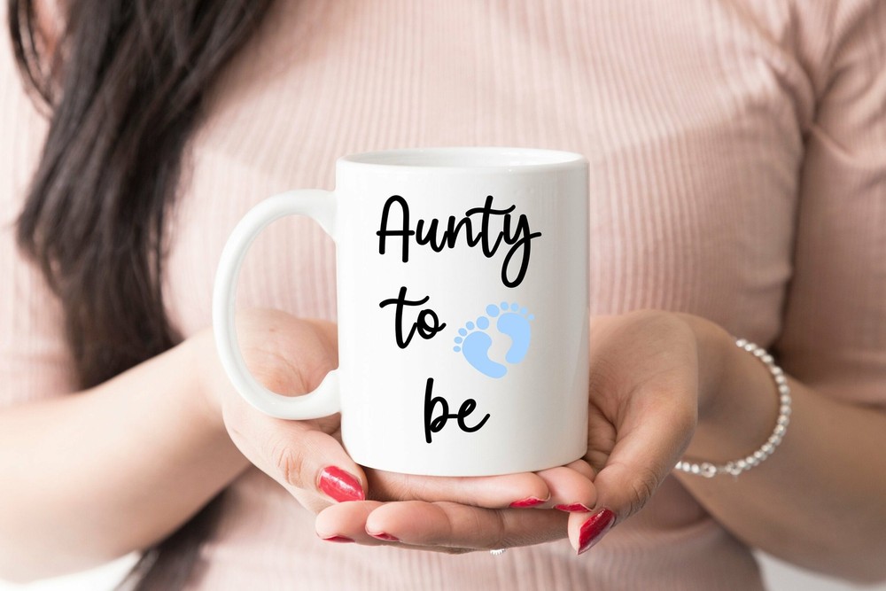 Aunty To Be Mug Pregnancy Announcement Custom New Aunt Gift With Pink Or Blue