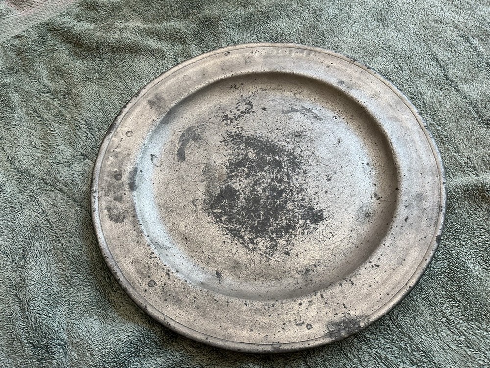 Antique Pewter Charger 13 1/2 Inches Sam Hamlin 1800